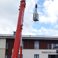A2C-Absorption Installation avec grue d'une PAC électrique Chauffage et Climatisation